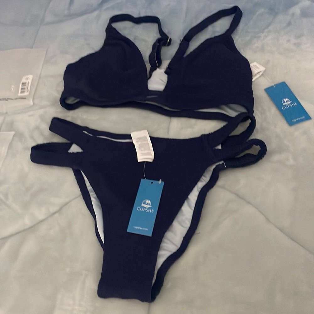 Cupshe Medium Navy Blue Bikin